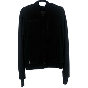 Baubax Cotton Blend Black Travel Zip Up Jacket Size Large